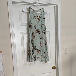 Free People Floral High Low Dress in Light Green